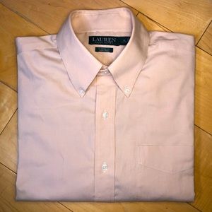 Lauren Ralph Lauren Men’s classic fit non iron pink button down Sz 16 34/35